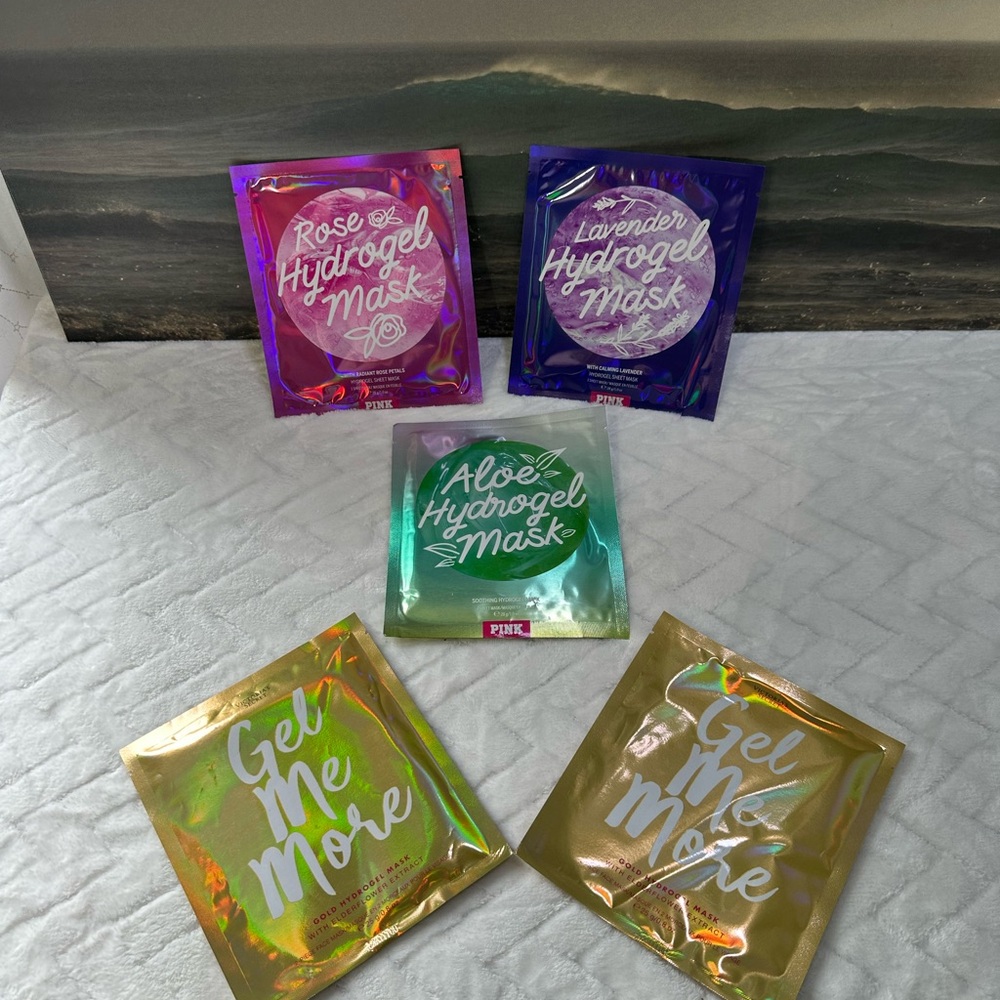 New Victorias Secret Pink Facial Sheet Masks Face Mask Lavender Aloe Rose Gel